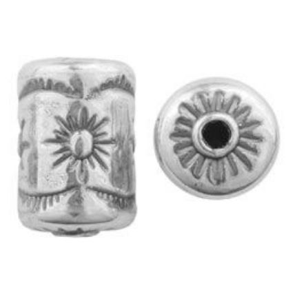 Picture of Sterling Silver Sun Cylinder Bead Medium 15x11mm<br />JBB Finding