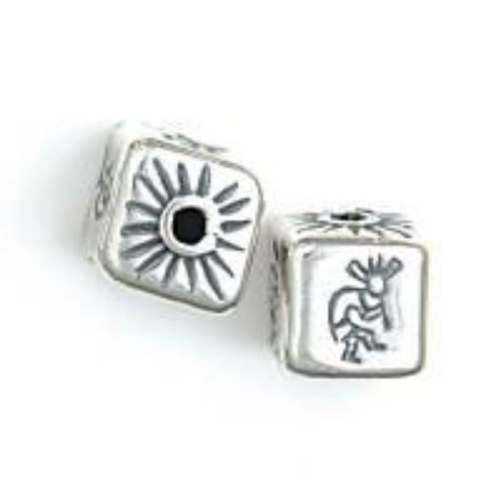 Picture of Sterling Silver Kokopelli Square Bead Small 11x11mm<br />JBB Finding