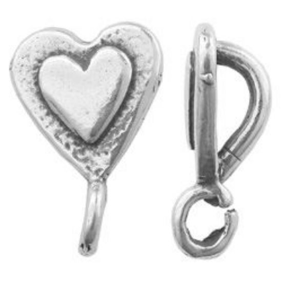 Picture of Sterling Silver Heart Bail With Loop 12.5x8mm