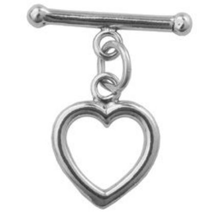 Picture of Sterling Silver Heart Toggle 15mm Loop 18mm Bar