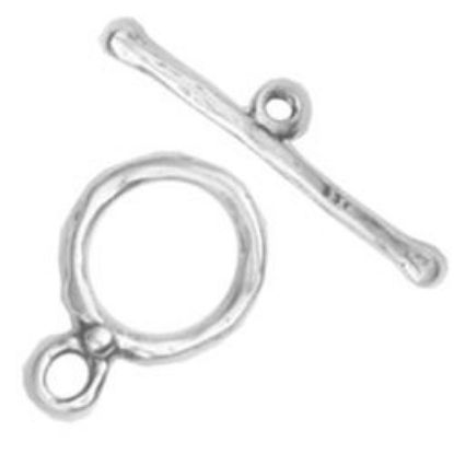 Picture of Sterling Silver Hammered Toggle 13mm Loop 26mm Bar