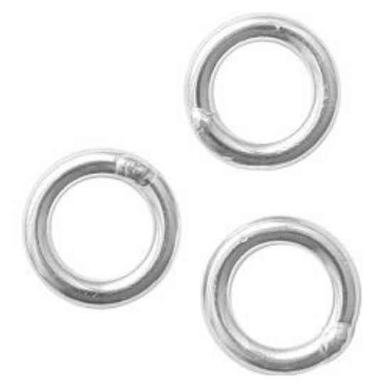 Picture of Sterling Silver Round Closed Jump Ring, Outer Diameter 4mm, 0.030"/21 Gauge Wire, Sold per pkg of 10