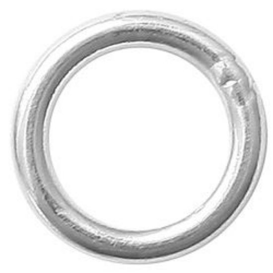 Picture of Sterling Silver Round Closed Jump Ring, Outer Diameter 5mm, 0.030"/21 Gauge Wire, Sold per pkg of 10