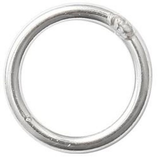 Picture of Sterling Silver Round Closed Jump Ring, 6mm, 0.030"/21 Gauge Wire, Sold per pkg of 10