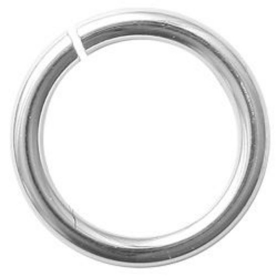 Picture of Sterling Silver Round Jump Ring 8mm, 0.040", 18 Gauge Wire, Sold per pkg of 10