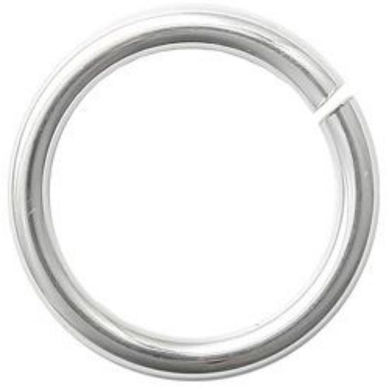 Picture of Sterling Silver Round Jump Ring, Outer Diameter 9mm, 0.040", 18 Gauge, Sold per pkg of 10