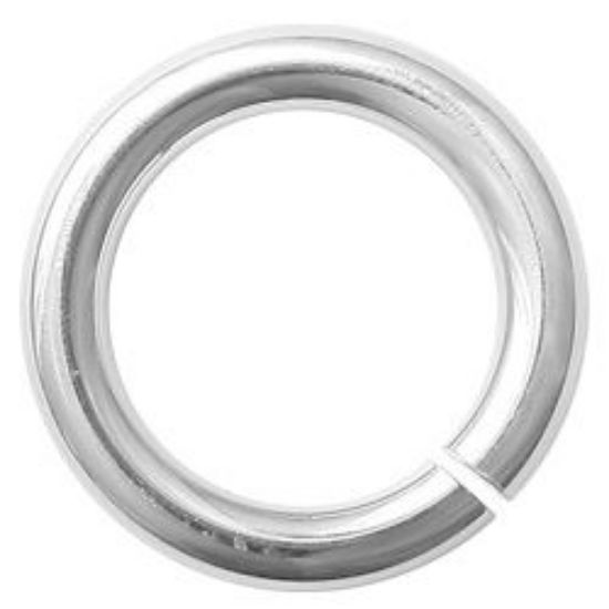 Picture of Sterling Silver Round Jump Ring, Outer Diameter 8mm, 0.050", 17 Gauge Wire, Sold per pkg of 10