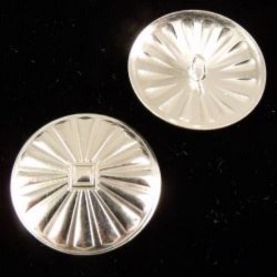 Picture of Sterling Silver Fancy Diamond Design Disc with Loop 3/4"