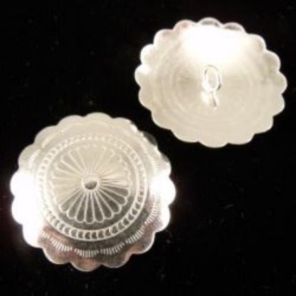 Picture of Sterling Silver Scallop Design Concho with Loop 3/4"