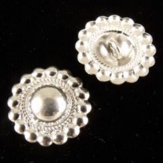 Picture of Sterling Silver Round Daisy Concho with Loop 14mm