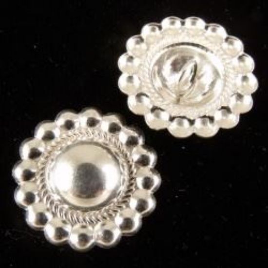Picture of Sterling Silver Round Daisy Concho with Loop 18mm