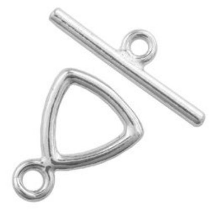 Picture of Sterling Silver Triangle Toggle Set, 9mm Loop, 16mm Bar, JBB Finding