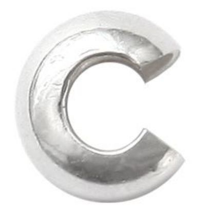 Picture of Sterling Silver Crimp Covers 3mm<br />10 Crimp Covers