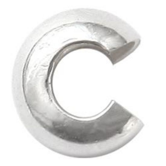 Picture of Sterling Silver Crimp Covers 3mm<br />10 Crimp Covers