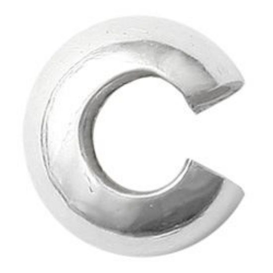 Picture of Sterling Silver Crimp Covers 4mm<br />10 Crimp Covers