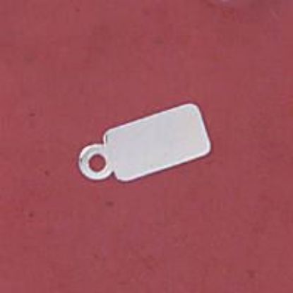 Picture of Sterling Silver Rectangle Name Tag, 5x9.5mm <br>24 gauge, Hole I.D. 1.5mm