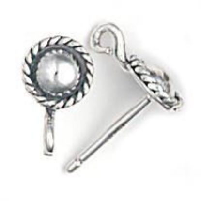 Picture of Sterling Silver Fancy Ear Post With Loop .035 Inch