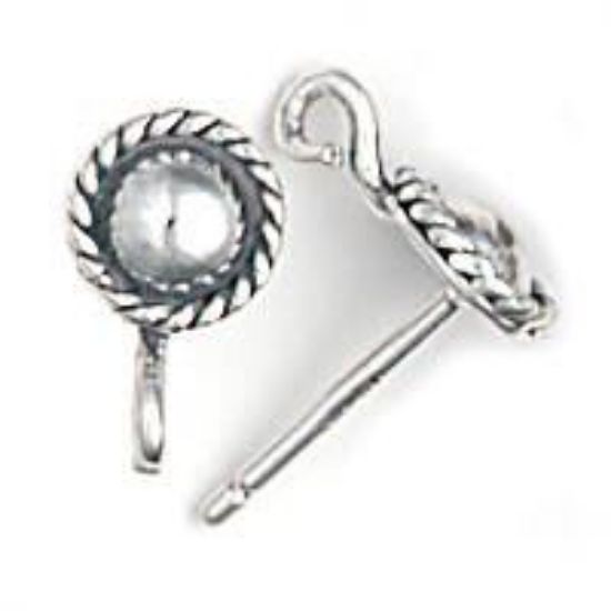 Picture of Sterling Silver Fancy Ear Post With Loop .035 Inch