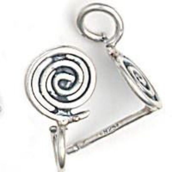 Picture of Sterling Silver Spiral Ear Post With Loop .035 Inch