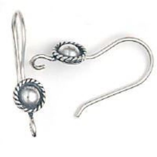 Picture of Sterling Silver Fancy Ear Wire With Loop .03 Inch 20x11mm