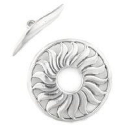 Picture of Sterling Silver Sun Toggle, 21mm Loop, 19mm Bar, B&B Benbassat