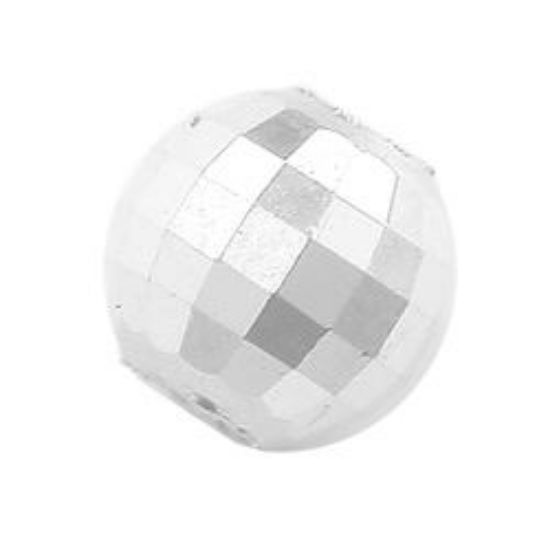 Picture of Sterling Silver Faceted Beads 4mm, I.D. 1.5mm, 10 Beads