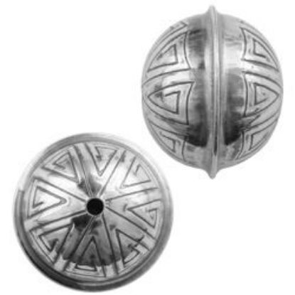 Picture of Sterling Silver Stamped Seam Bead 14mm
