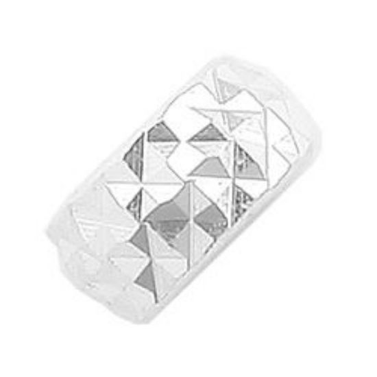 Picture of Sterling Silver Pyramid Cut Flat Beads 3mm  1.3mm Hole<br />10 Beads