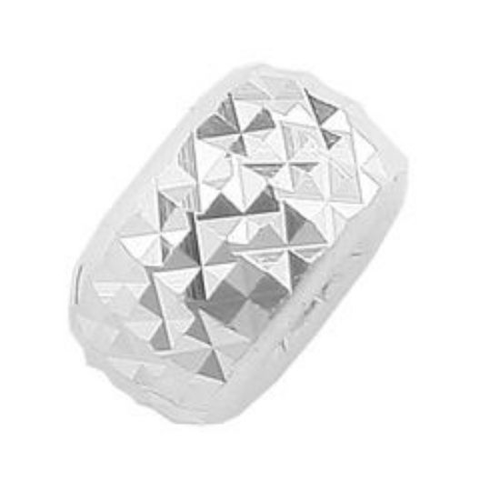 Picture of Sterling Silver Pyramid Cut Flat Beads 4mm  1.2mm Hole<br />10 Beads