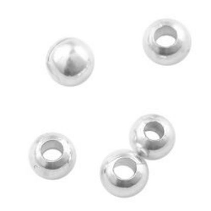 Picture of Sterling Silver Plain Beads 2mm 0.032" Hole<br />100 Beads