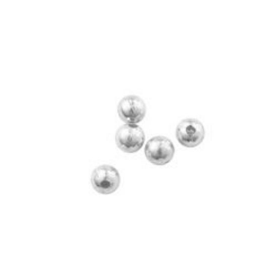 Picture of Sterling Silver Plain Beads 2mm 0.022" Hole<br />100 Beads