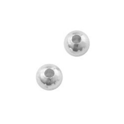 Picture of Sterling Silver Plain Beads 4mm 0.048" Hole<br />50 Beads
