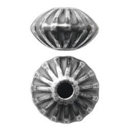 Picture of Sterling Silver Oxidized Corrugated Rondelle Beads, 4mm, I.D. 1.1mm, 10 Beads