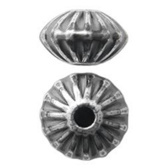Picture of Sterling Silver Oxidized Corrugated Rondelle Beads, 4mm, I.D. 1.1mm, 10 Beads