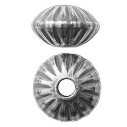 Picture of Sterling Silver Oxidized Corrugated Rondelle Beads, 5mm, I.D. 0.9mm, 10 Beads