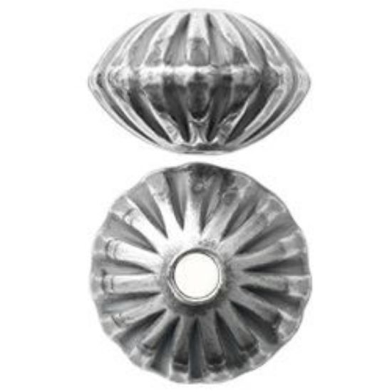 Picture of Sterling Silver Oxidized Corrugated Rondelle Beads, 6mm, I.D. 1.5mm, 10 Beads