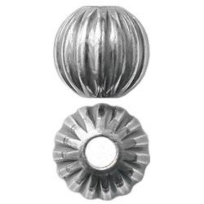 Picture of Sterling Silver Corrugated Round Beads 4mm 1.2mm Hole<br />10 Beads