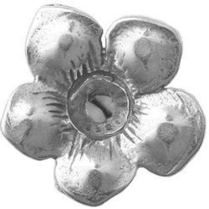 Picture of Sterling Silver Flower Button Clasp with Loop 11mm