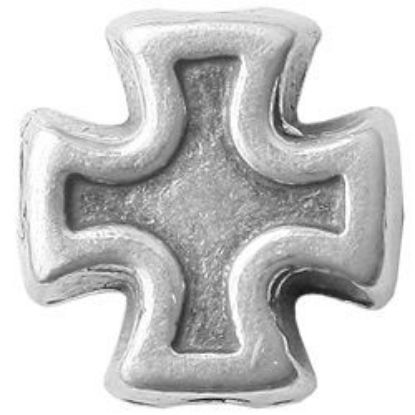 Picture of Sterling Silver Bead Cross 7mm, I.D. 1.1mm