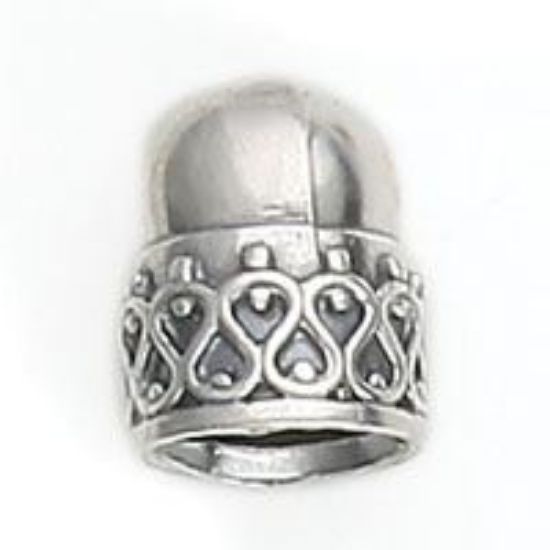 Picture of Sterling Silver Fancy End Cap 12mm 7.5mm Inside Diameter