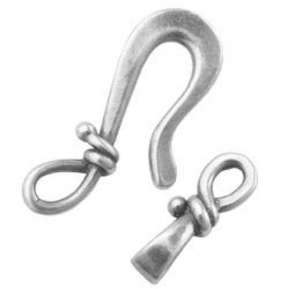 Picture of Antique Silver Plated 24mm Hook 15mm Eye. JBB Finding