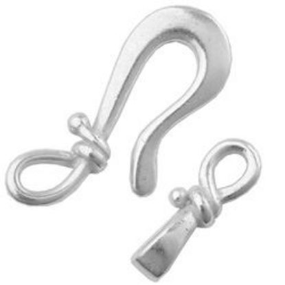 Picture of Silver Plated 24mm Hook 15mm Eye. JBB Finding