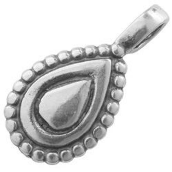 Picture of Antique Silver Plated Glue On Drop Bail 12x16mm. B&B Benbassat Finding