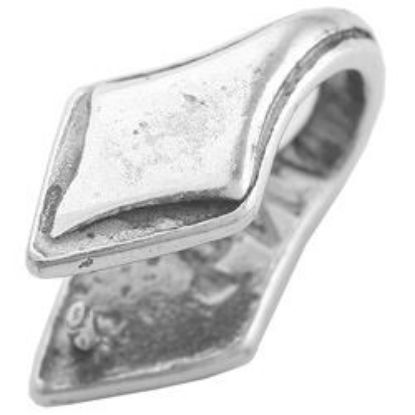 Picture of Antique Silver Plated Pinch Diamond Bail 8x16mm. B&B Benbassat Finding