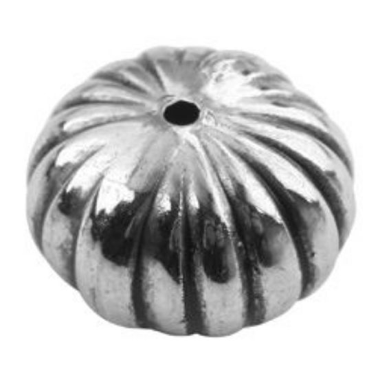 Picture of Silver Plated Oxidized Squash Beads 10x14mm, 1.2mm Hole, 10 Beads