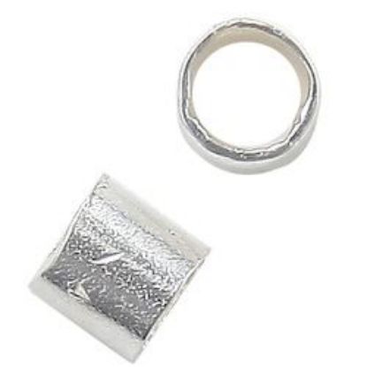 Picture of Silver Plated Crimp Tubes 2x2mm, Approximately 100 Tubes