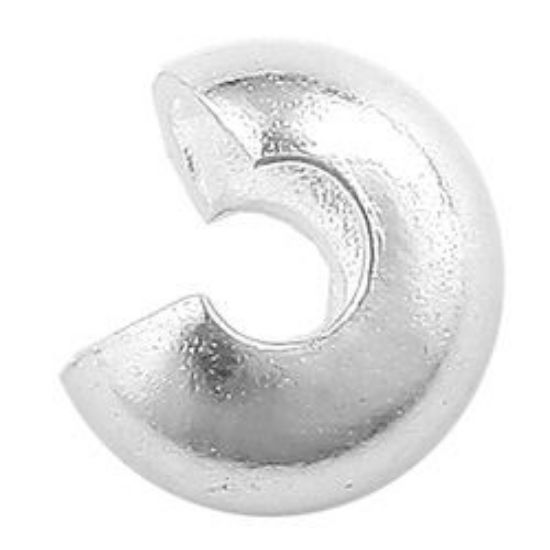 Picture of Silver Plated Crimp Cover 3mm, 50pc un
