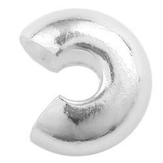Picture of Silver Plated Crimp Cover 4mm, 50-pieces