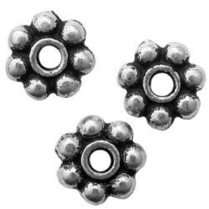 Picture of 4mm Silver Plated Daisy Spacer 10pcs