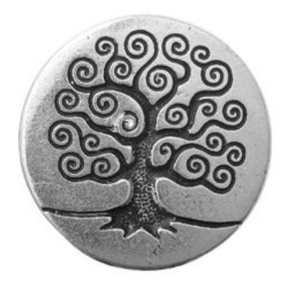 Picture of TierraCast Antiqued Silver Plated Tree of Life Button, 15mm